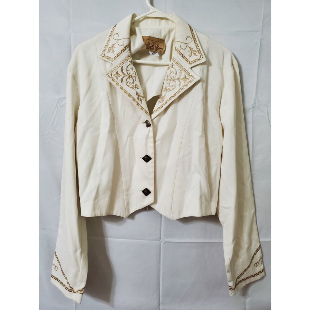 Vintage New Frontier Embellished Blazer Women's Size Medium Western Cropped USA